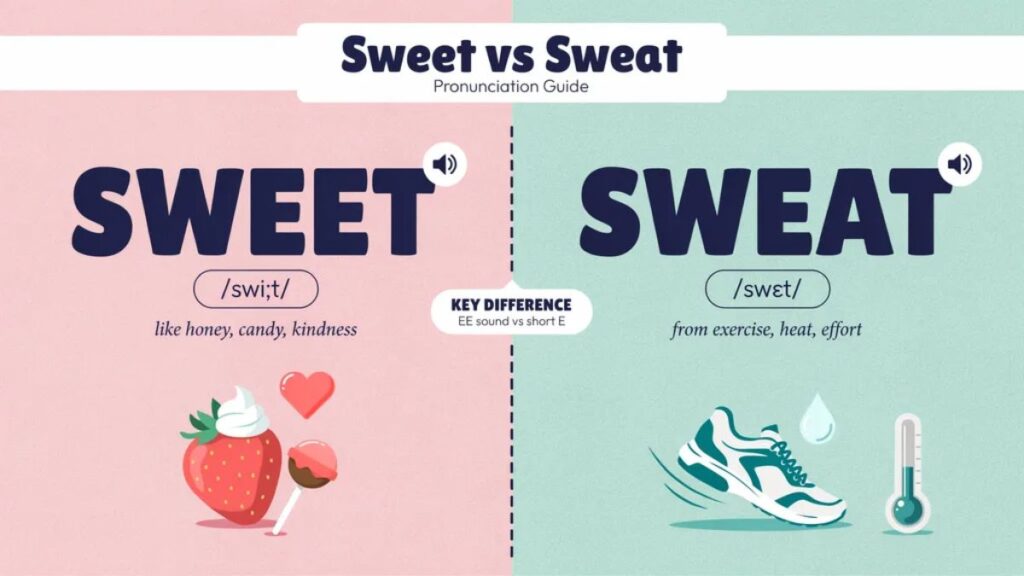 🌿 Sweet vs Sweat — The Complete Guide to Understanding Sweet vs Sweat in English

