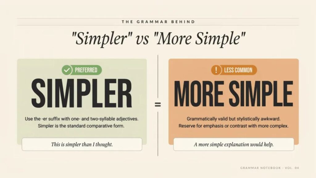 Simpler or More Simple? 🤔 The Ultimate Grammar Guide to Using "Simpler" in English (2K26 Updated)